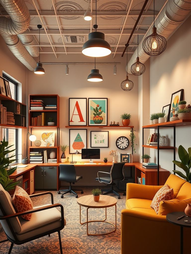 Ergonomic workspace design with volcanic aesthetics